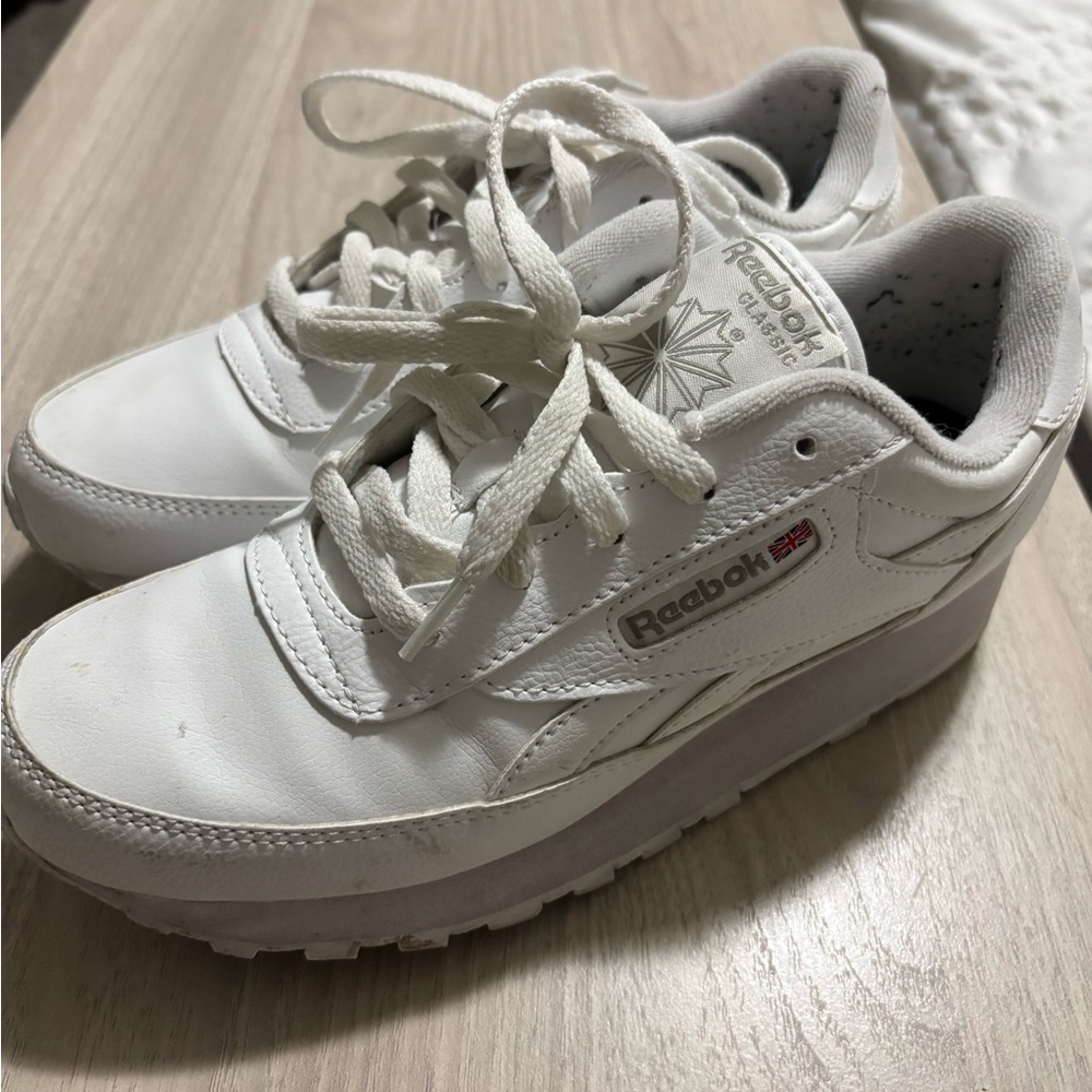 Reebok White Leather Women's Athletic Sneakers
